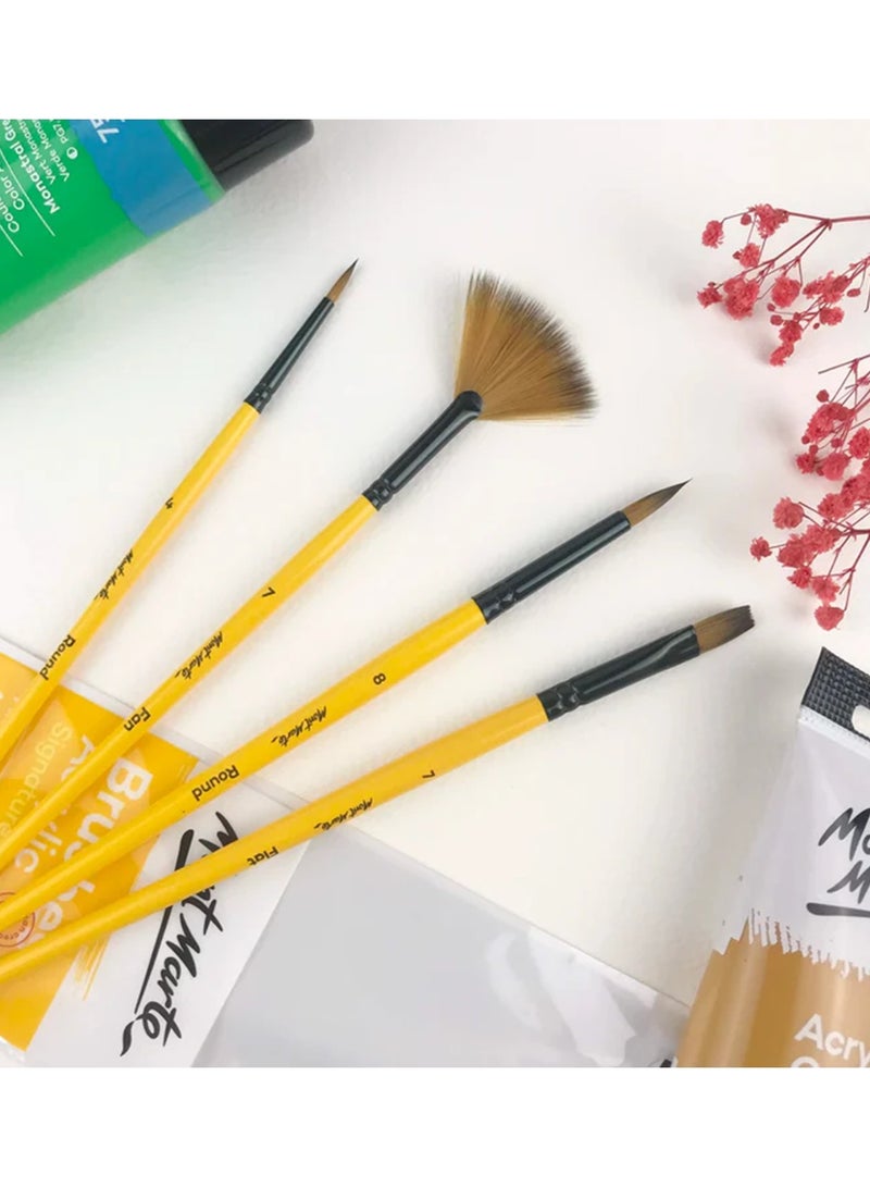 Mont Marte 4-Piece Signature Acrylic Brush Set - Image 3