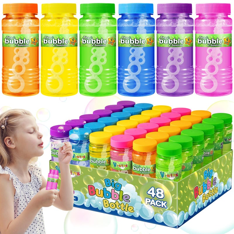 V-Opitos VOpitos 24 Pack Bubble Bottles with Wands in 6 Colors 4oz Bubbles Solution Bubble Party Favors for Kids Themed Birthday School Classroom Prizes for Boys  Girls Ideal Goodies Stuffers - Image 2