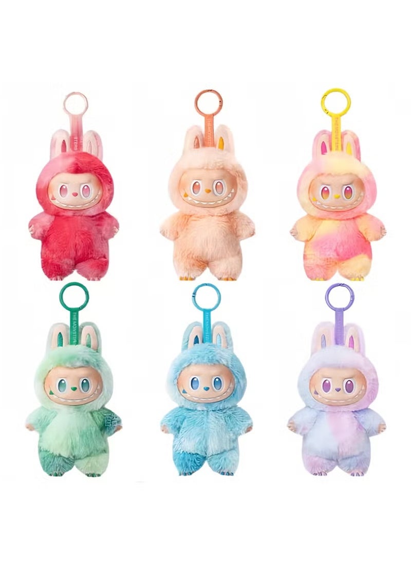 LABUBU 6-PACKS Doll Pendant Labubu 3rd Generation Macaron Vinyl Plush Doll 17cm - Image 1