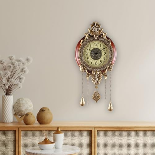 Aero Snail Large Wall Clock with Pendulum, Real Wood Retro Style, Battery Operated, Vintage Royal Decor for Home Living Bedroom - Image 2