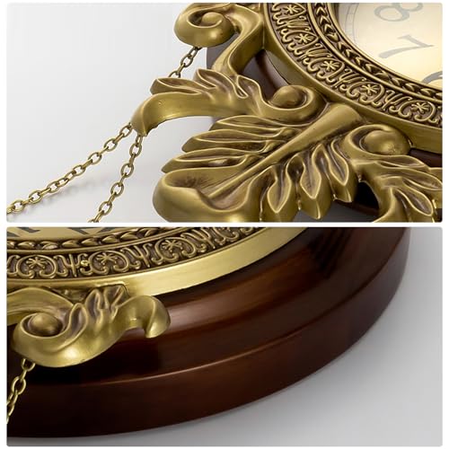 Aero Snail Large Wall Clock with Pendulum, Real Wood Retro Style, Battery Operated, Vintage Royal Decor for Home Living Bedroom - Image 5