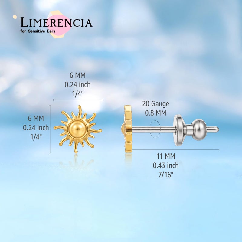 Limerencia Implant Grade Pure Titanium Studs, F136 Hypoallergenic G23 Small Dainty Cubic Zirconia Earrings for Women's Sensitive Ears - Image 5