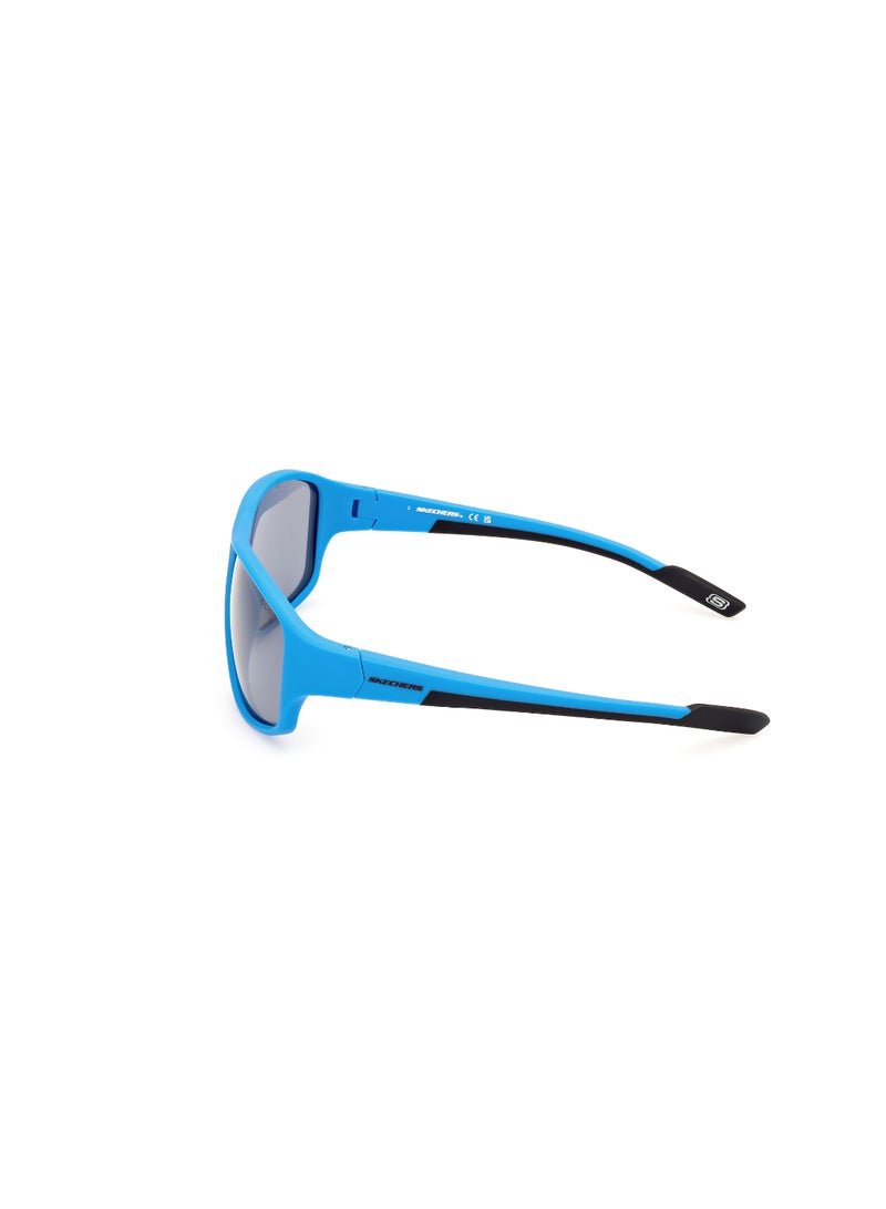 SKECHERS Men's Polarized Oval Shape Plastic Sunglasses SE636491D65 - Lens Size: 65 Mm - Matte Blue - Image 3