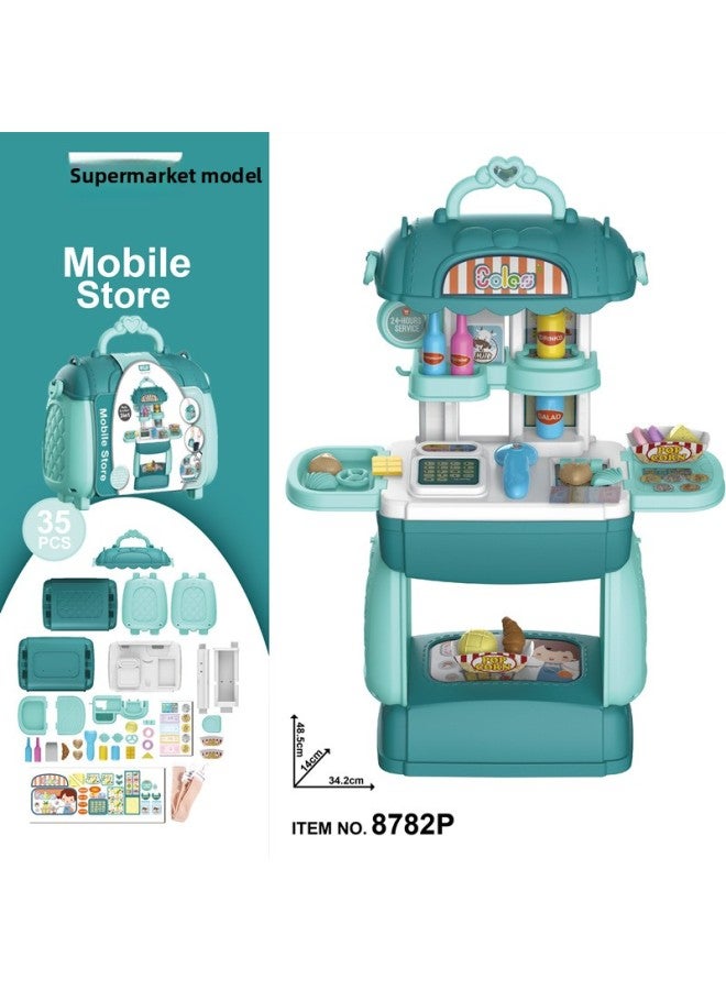 Children's Simulation Kitchen Tableware Suit Dressing Tools Supermarket Play House Crossbody Handbag Doctor Toy-Color:8782p Supermarket Bag 0.6kg  - Image 1