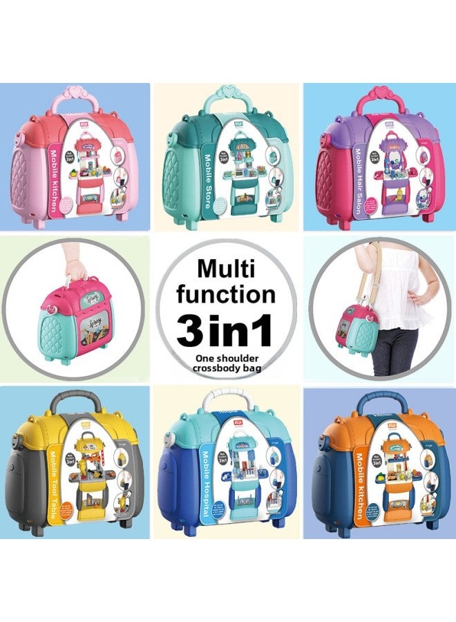 Children's Simulation Kitchen Tableware Suit Dressing Tools Supermarket Play House Crossbody Handbag Doctor Toy-Color:8782p Supermarket Bag 0.6kg  - Image 2