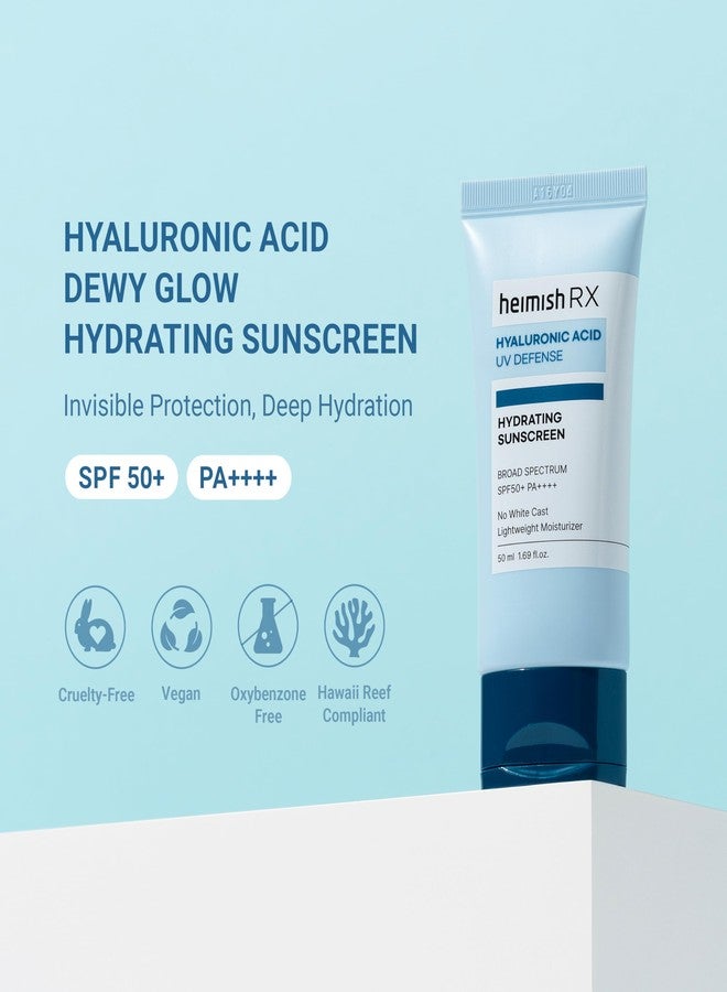 HEIMISH RX Hyaluronic Acid Hydrating Sunscreen - Daily Sunscreen For Face, SPF Face Moisturiser, Broad Spectrum SPF 50, No White Cast, Lightweight, Fast-absorbing, Korean Skincare, 50ml (1.69 fl. oz) - Image 2