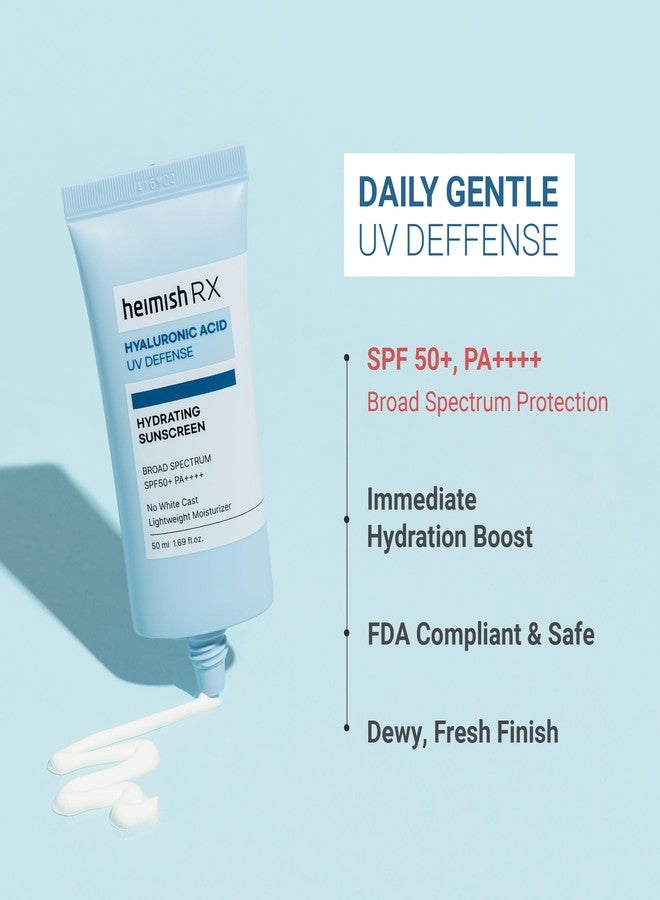 HEIMISH RX Hyaluronic Acid Hydrating Sunscreen - Daily Sunscreen For Face, SPF Face Moisturiser, Broad Spectrum SPF 50, No White Cast, Lightweight, Fast-absorbing, Korean Skincare, 50ml (1.69 fl. oz) - Image 3