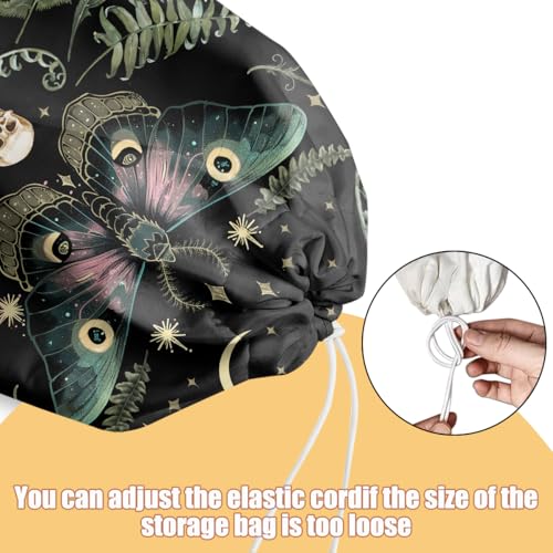 CFGBFDGH Gothic Moth Butterfly Plastic Bag Holder, Wall Mount Grocery Bag Holder, Plastic Storage bag, Pull Rope Free Adjustment, Plastic Bag Holders for Grocery Bags, Plastic Bag Dispenser for Home Kitchen - Image 4