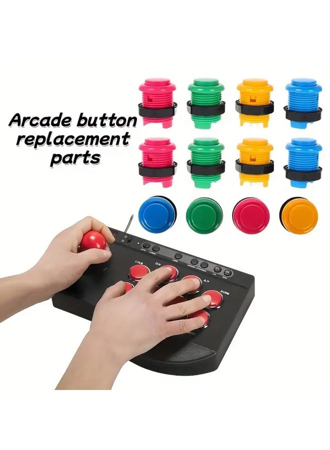 1pc Multi Color Arcade Button Replacement Snap On Joystick And Game Controller Parts No Electronics Soldering Free For PS PS2 N64 PC GBA GB GBC Emulators Compatible With Retro Gaming - Image 1