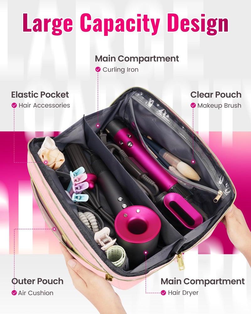 Mancro Hot Hair Tools Travel Bag with Separate Heat Resistant Mat, Large Capacity Wide-open Pouch, Hair Accessories Organizer for Flat Irons, Straighteners, Curling Iron,Travel Essentials for Women - Image 2