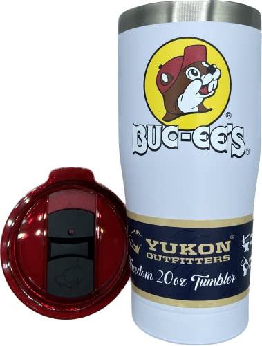 Buc-ee's White Stainless Steel Freedom Tumbler With Color Logo, Double Wall Vacuum Insulated, Tinted Slide Lid, Powder Finish, 20 Ounces - Image 3