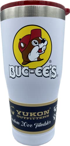 Buc-ee's White Stainless Steel Freedom Tumbler With Color Logo, Double Wall Vacuum Insulated, Tinted Slide Lid, Powder Finish, 20 Ounces - Image 5