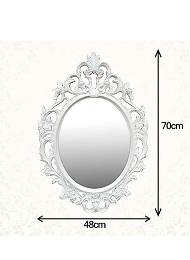 FFD Decorative White Wall Mirror, Vintage Hanging Mirror for Bedroom Living - Image 2