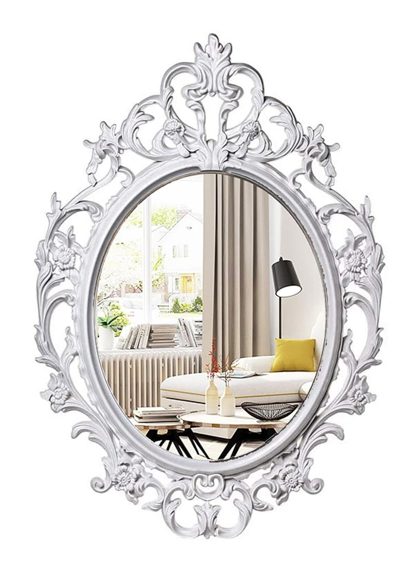 FFD Decorative White Wall Mirror, Vintage Hanging Mirror for Bedroom Living - Image 3