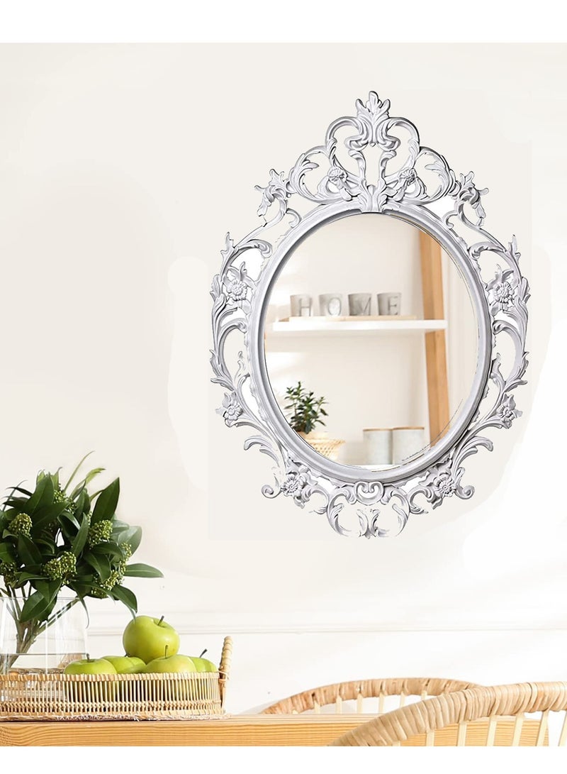 FFD Decorative White Wall Mirror, Vintage Hanging Mirror for Bedroom Living - Image 4