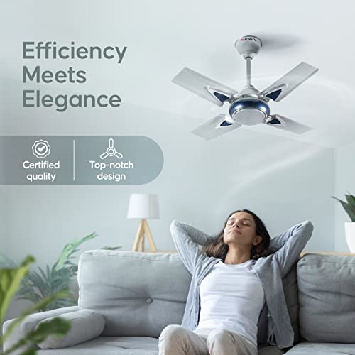 LONGWAY Starlite-1 600mm/24 inch High Speed Anti-dust Decorative 5 Star Rated Ceiling Fan 850 RPM with 3 Year Warranty (Silver Blue, Pack of 1) - Image 5