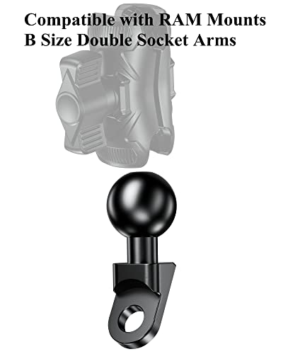 BRCOVAN 1'' Ball Mount Adapter Compatible with RAM Mounts B Size Double Socket Arm, Mounting Hole Diameter 10mm, Angled Design - Image 4