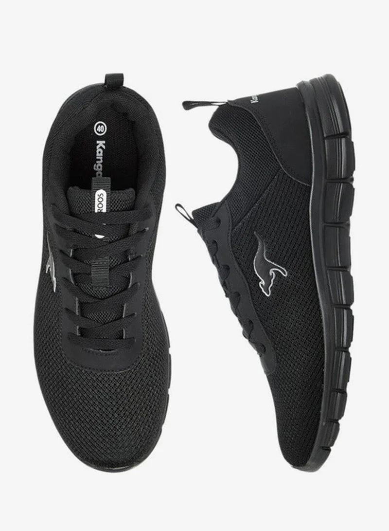 kangaROOS BLACK Women's Logo Applique Sports Shoes with Lace-Up Closure for Women | Best Price UAE