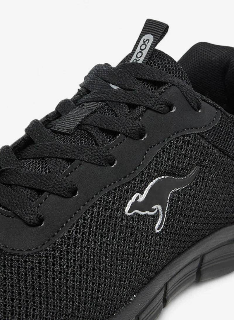 kangaROOS BLACK Women's Logo Applique Sports Shoes with Lace-Up Closure for Women | Best Price UAE