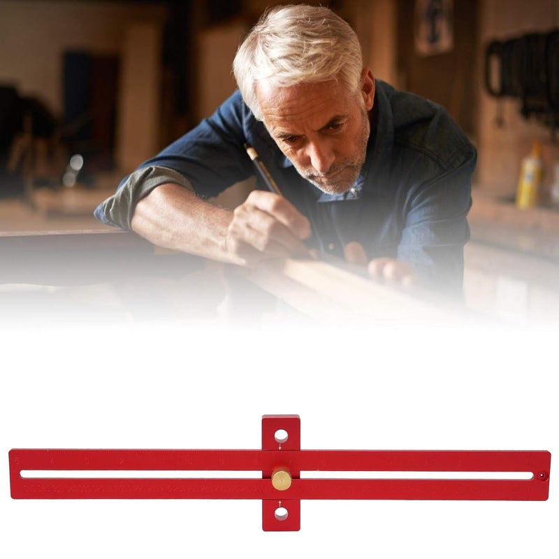 مسطرة قياس خشب من سبائك الألومنيوم 0-370 مم أداة قياس عالية الدقة للنجارة - Image 5