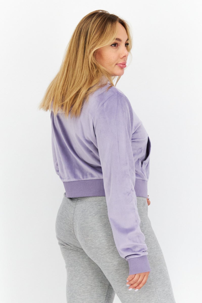 Ellesse Women Sportswear Fit Embroidered Logo Drawstring Hoodie, Purple - Image 2