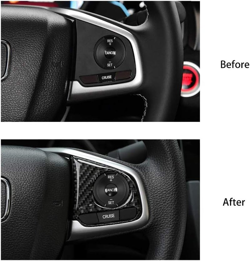Thenice Real Carbon Fiber Steering Wheel Cover Trims for Honda Civic & CR-V - Image 5