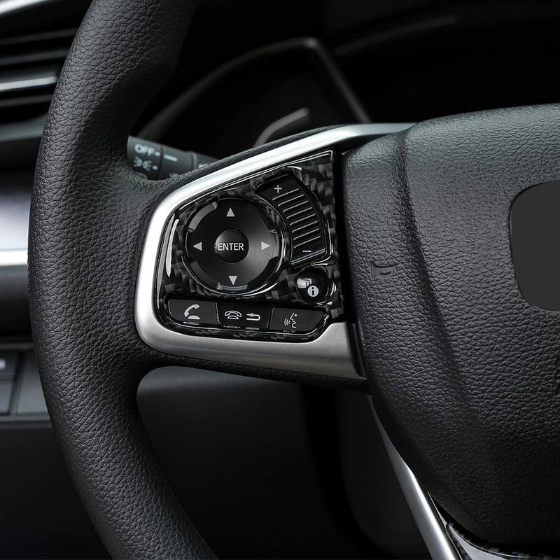 Thenice Real Carbon Fiber Steering Wheel Cover Trims for Honda Civic & CR-V - Image 4