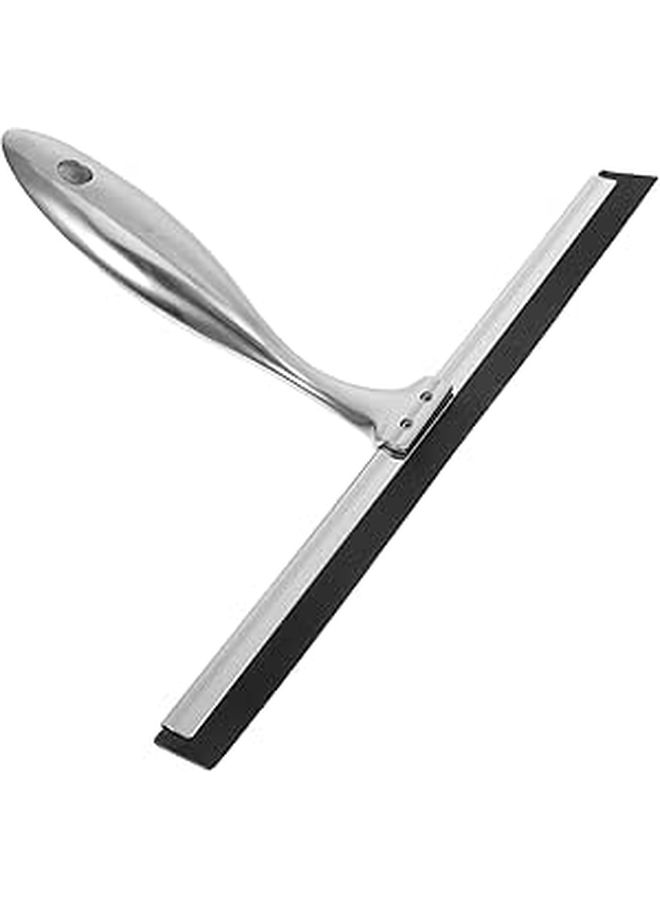 Stainless Steel Window Squeegee With Removable Rubber Blade And Adhesive Hook - Image 1