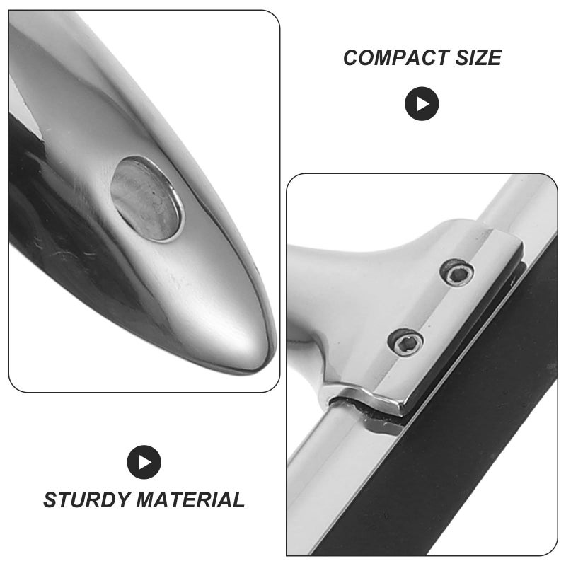 Stainless Steel Window Squeegee With Removable Rubber Blade And Adhesive Hook - Image 4