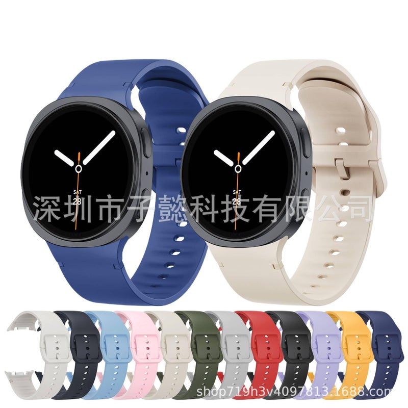 سوار ساعة ذكية رياضي من السيليكون متوافق مع Samsung Galaxy Watch 8 Classic بملاءمة قابلة للتعديل وحزام ناعم للاستبدال اليومي باللون أزرق قابل للتعديل - Image 2