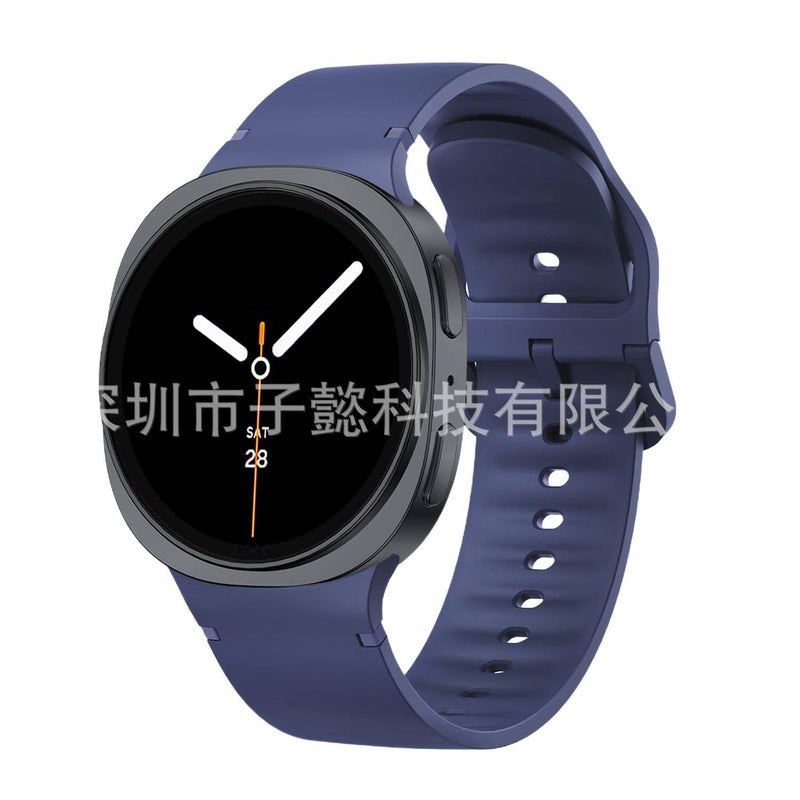 سوار ساعة ذكية رياضي من السيليكون متوافق مع Samsung Galaxy Watch 8 Classic بملاءمة قابلة للتعديل وحزام ناعم للاستبدال اليومي باللون أزرق قابل للتعديل - Image 1