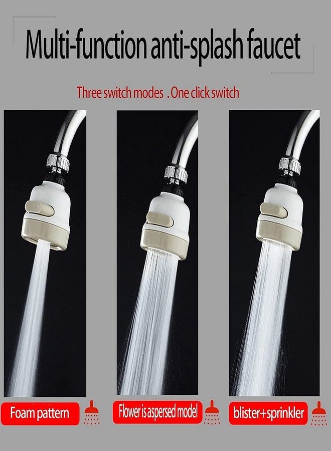 Dhvsam Kitchen Faucet Head 360° Rotatable Soild Brass Faucet Sprayer Head Replacement 3 Modes Anti-Splashing and Water-saving Faucet Sprayer Head for Kitchen and Bathroom (Silver & Grey 3 Mode) - Image 4