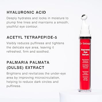 Dr. Sebagh Dr Sebagh Supreme Eye Serum 15ml Advanced RollOn Formula Designed to Aid Smoother Younger FirmerLooking Skin Helps Reduce Puffiness Circles Fine Lines Wrinkles Boosts Elasticity - Image 3