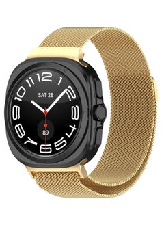 Generic Replacement Band for Samsung Galaxy Watch Ultra 47mm 2024 Band Magnetic Stainless Steel Strap Loop Watch Band Sports Straps (Gold)  - Image 1