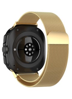 Generic Replacement Band for Samsung Galaxy Watch Ultra 47mm 2024 Band Magnetic Stainless Steel Strap Loop Watch Band Sports Straps (Gold)  - Image 2