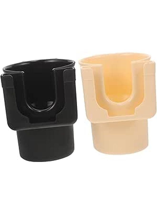 2Pcs Black Car Cup Holder For Vent Universal Beverage Storage Organizer Easy Clean Design - Image 1