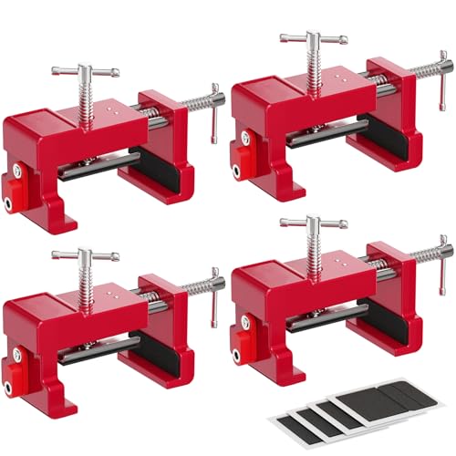 Sebupar Red-4 Pack Cabinet Face Frame Clamps with Two Side Screws and Alignment Plate - Image 1