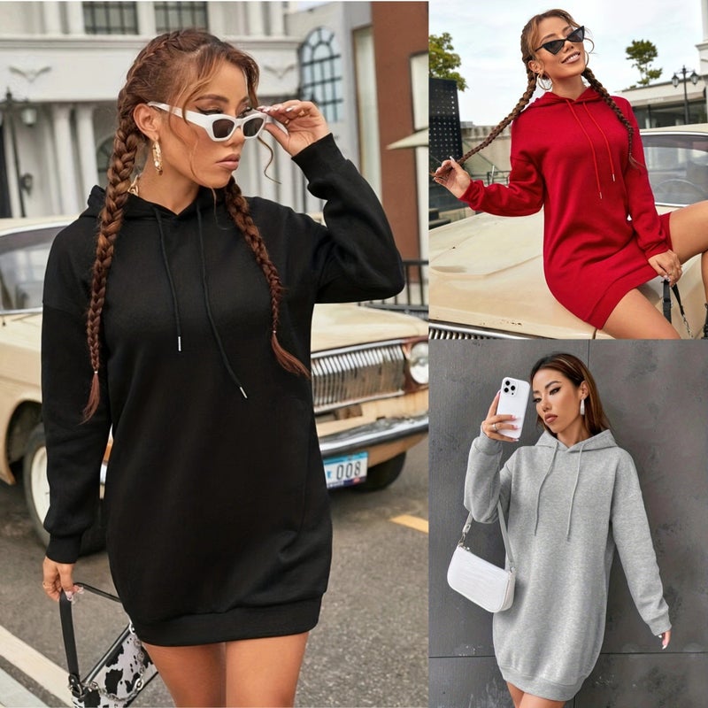 in stock cross-border womens clothing Amazon AliExpress foreign trade European and American plus size explosions womens hooded vests dress Red - Image 1