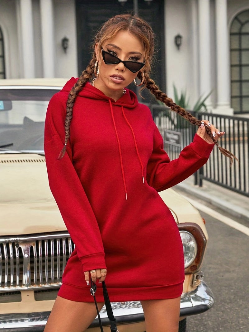 in stock cross-border womens clothing Amazon AliExpress foreign trade European and American plus size explosions womens hooded vests dress Red - Image 2