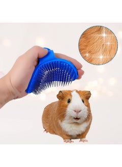 Patelai 4 Pieces Bunny Grooming Kit: Brush, Hair Remover, Nail Clipper, Shampoo Brush with Adjustable Ring Handle for Rabbits, Hamsters (Blue)  - Image 5