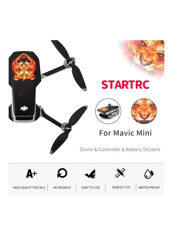 NIBEMINENT Waterproof Sticker For DJI Mavic Mini Drone Black/Orange  - Image 4