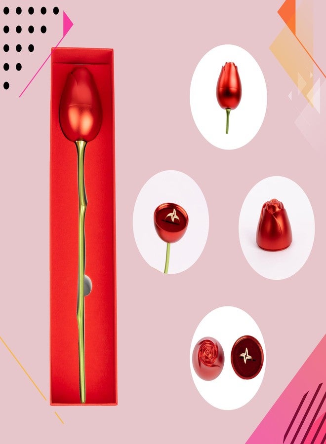 KRESHU Metal Rose Gift Box with Hidden Jewelry Storage | Premium Artificial Red Rose for Proposal, Engagement Ring Holder, Valentine, Anniversary & Romantic Gifts with Bag for Her (1-piece) - Image 3