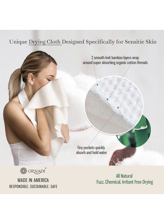 Ornadi Organic Cotton Bamboo Face Towel Luxury Care For Sensitive Skin & Natural Hair Drying Made In Usa For Ultra Soft Absorbent Travel Protection & Daily Clean 15 X 35 Eco - Image 3
