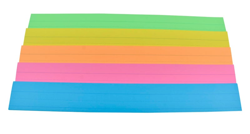 School Smart Sentence Strip 3 x 24 Inches Assorted Neon Colors 90 lb Pack of 100