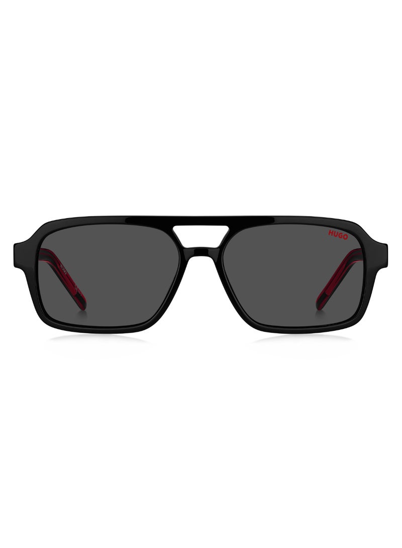 HUGO Men's Uv Protection Rectangular Shape Acetate Sunglasses Hg 1241/S Grey 41 - Lens Size: 40.7 Mm - Black Red - Image 3
