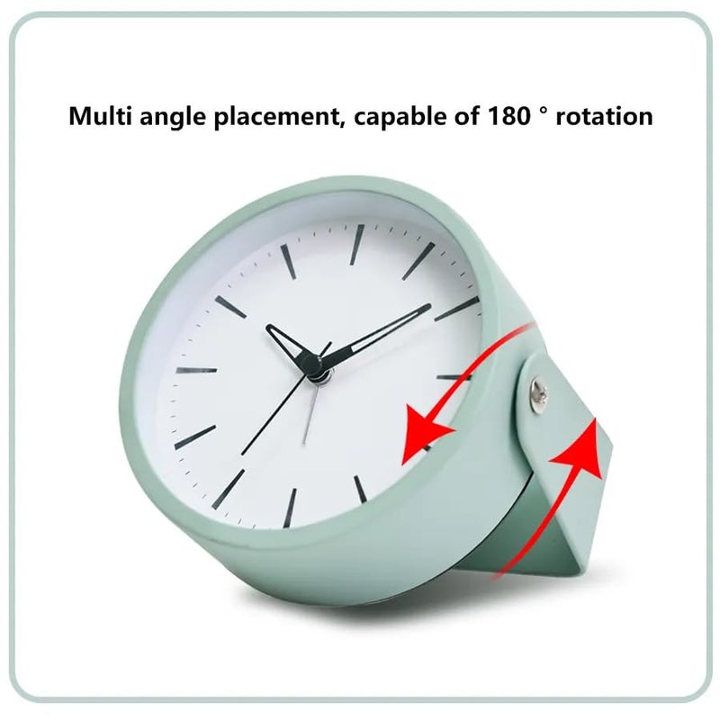 QIMIT Modern Alarm Clock, 4.5 Inch Minimalist Metal Border Table Alarm Clock, Silent Non Ticking Desk Alarm Clock with Battery Power, Bedside Alarm Clock for Kids Student - Image 4