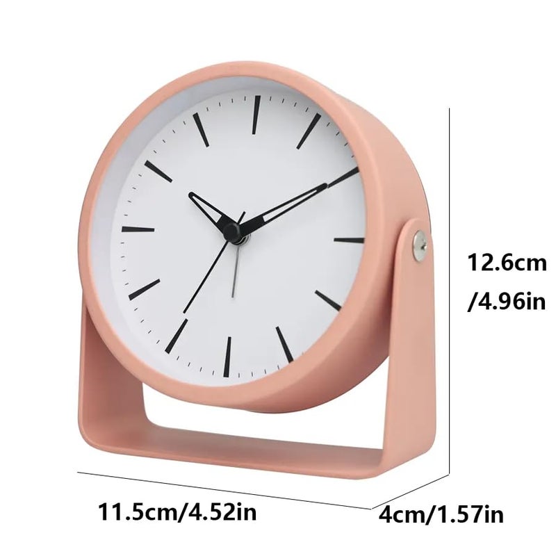 QIMIT Modern Alarm Clock, 4.5 Inch Minimalist Metal Border Table Alarm Clock, Silent Non Ticking Desk Alarm Clock with Battery Power, Bedside Alarm Clock for Kids Student - Image 5