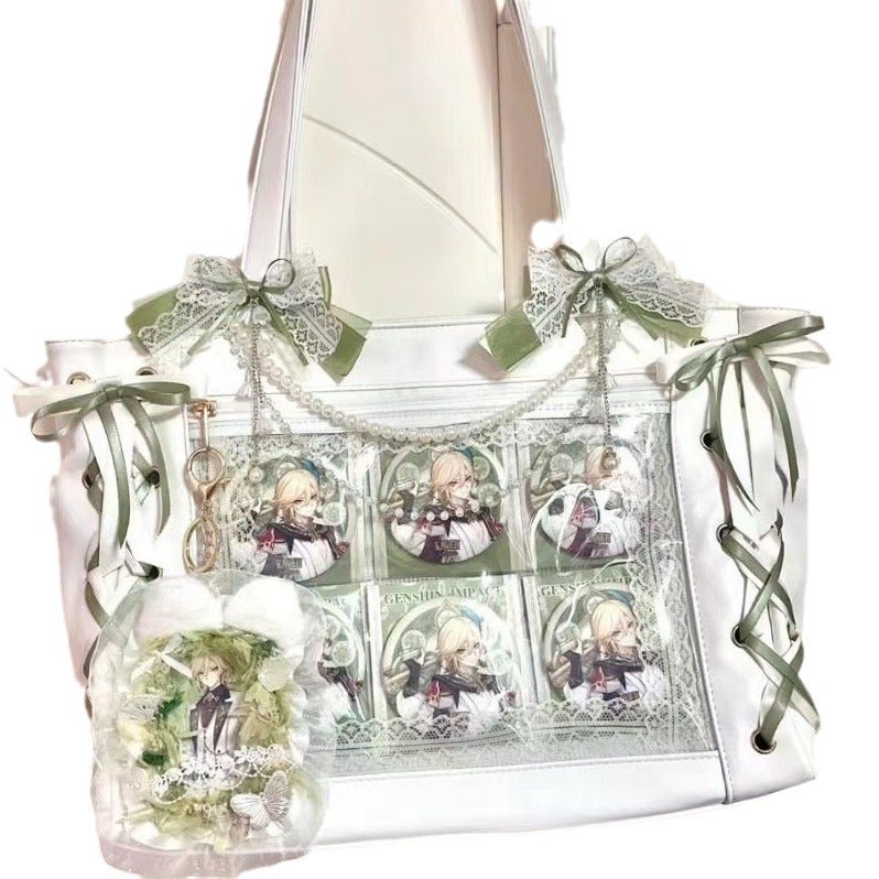 Japanese Ribbon Bow Tote Bag, Large Capacity - Image 5