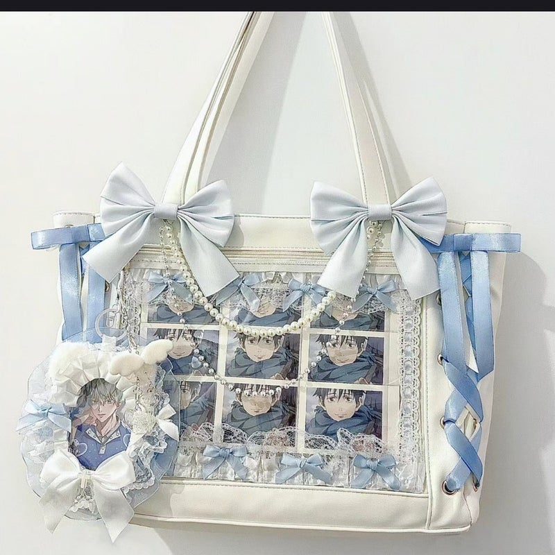 Japanese Ribbon Bow Tote Bag, Large Capacity - Image 1