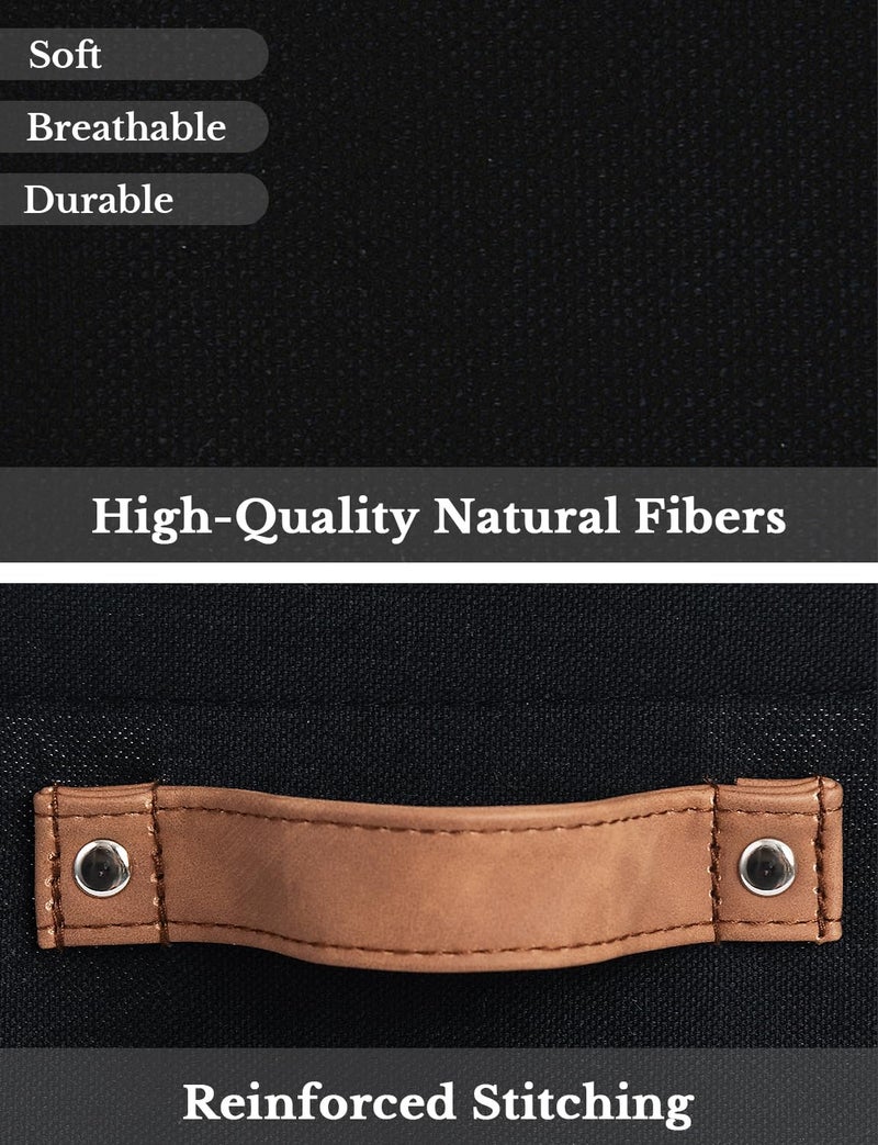 StorageWorks 13x13 Storage Cubes, Collapsible Storage Bins Organizer for Closet, Fabric Storage Box with PU Handles, Black, 4-Pack - Image 3